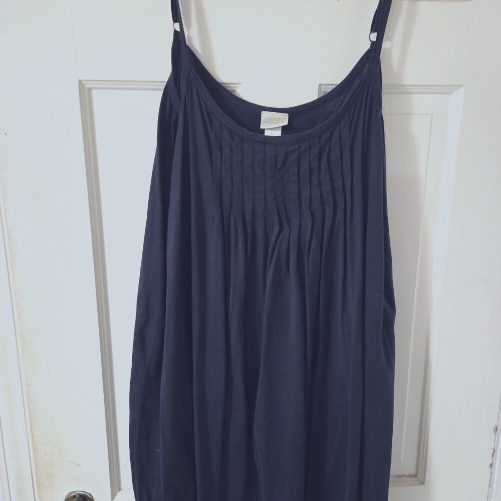 Hanro Juliet Babydoll Chemise Navy Blue Size M
